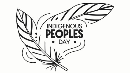Indigenous peoples day celebration with decorative feathers and bold typography honoring native cultures