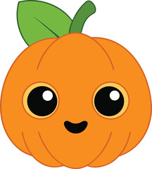 Baby Pumpkin Character with Leafy Twist Top – Adorable Fall Art
