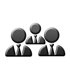 3d black office worker business icon 