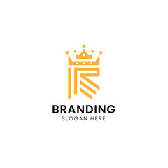 Initial typography modern royal R  logo