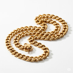 Obraz premium gold chain on a white background