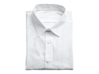 Crisp white men's dress shirt folded neatly, On Transparent Background, Png