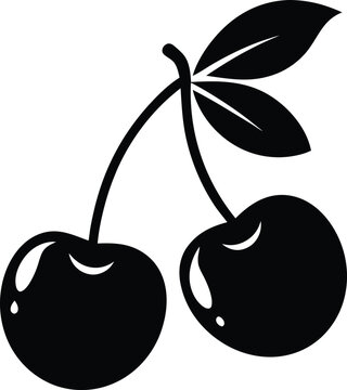 black cherries with leaves clip art preview