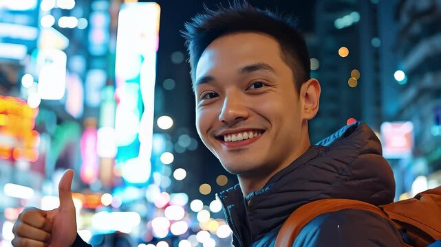 Backpacker Night City Tour Thumbs Up