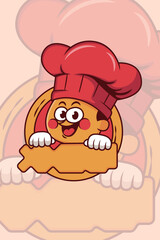 Vector illustration of a boy wearing a chef's hat