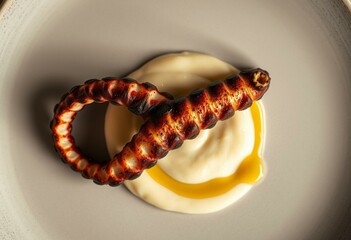 Fototapeta premium Grilled octopus tentacle with smoked paprika