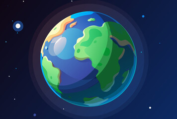 Vibrant Earth. A Colorful Space View