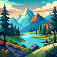 Majestic Mountain Lake. A Serene Nature Escape