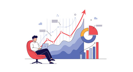 Analyzing financial growth charts with data visualization tools and strategy development