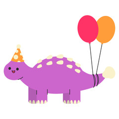 Cartoon Dinosaur Birthday Celebration