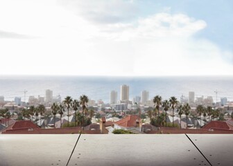 Large city on the horizon
