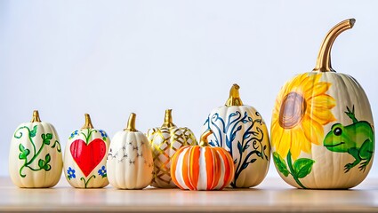 Hand-Painted Pumpkins Autumn Decor and Fall Crafts