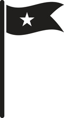 Flag icon. Set of black flag icons. Vector illustration.