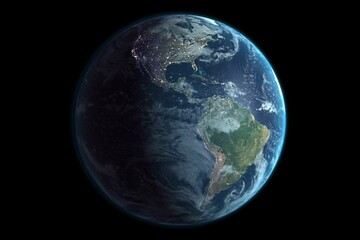Earth on black background
