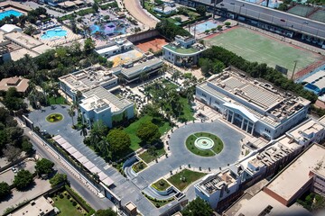 Police officers club area in downtown Cairo in a high angle view