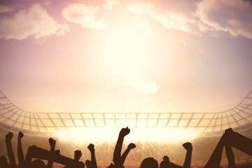 Obraz premium Football stadium with cheering crowd