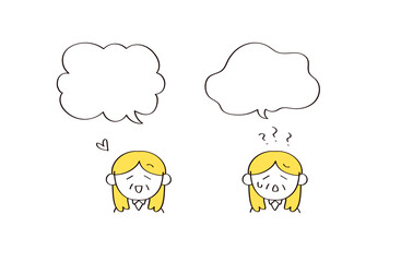 人物とフキダシのイラスト