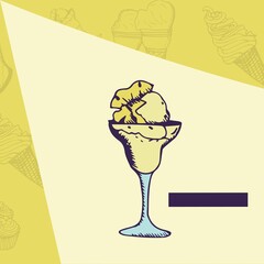 Digital composite image of drink in glass
