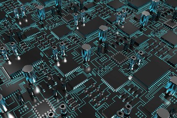 Close up of circuit board