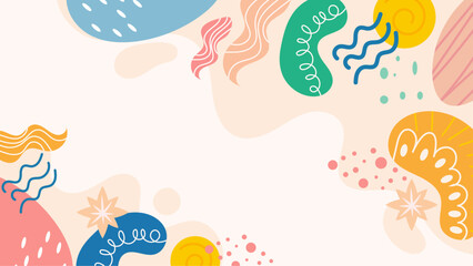 Colorful abstract shapes form a modern design suitable for backgrounds, posters, digital art, and creative projects requiring vibrant visuals.