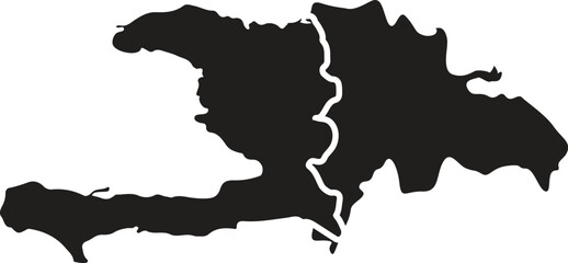 Hispaniola political map, also San Domingo. Haiti and Dominican Republic with capitals Port-au-Prince and Santo Domingo, in the Caribbean island group.  © crea8ive