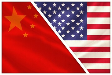 American and Chinese flag