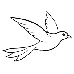 Obraz premium flying bird outline illustration