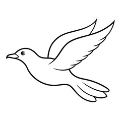 Obraz premium flying bird outline illustration