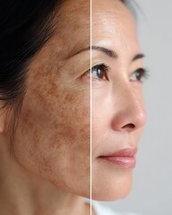 A 30+ year old Asian woman with postpartum melasma recovered after using a product that is safe for breastfeeding mothers.