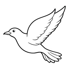 Obraz premium flying bird outline illustration