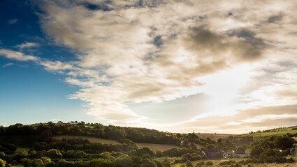 Cloudy sky over countryside