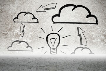 Digitally generated Cloud computing doodle