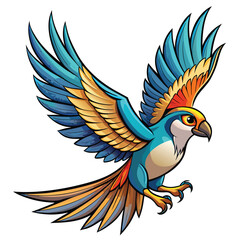 Obraz premium flying bird outline illustration