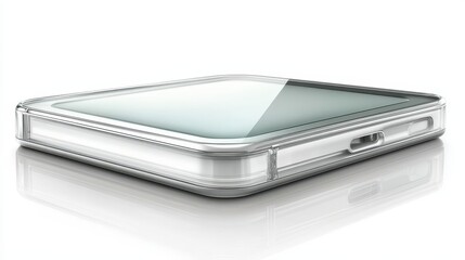 A clear protective case for a modern mobile device.