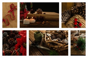Fototapeta premium Candle and Christmas decoration