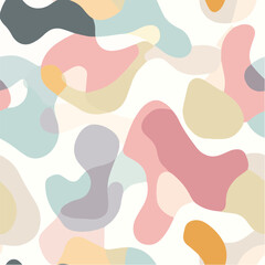 Abstract organic seamless pattern design background in pastel colours