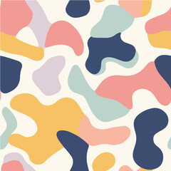 Abstract organic seamless pattern design background in pastel colours