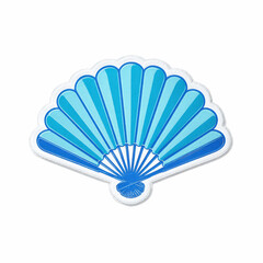 Blue Hand Fan Patch -  Summer Fashion Accessory