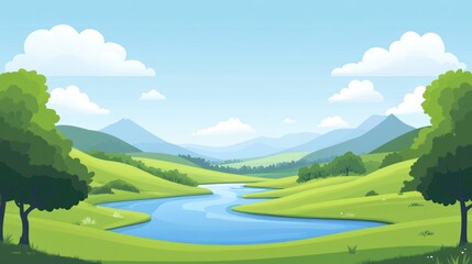 Scenic landscape illustration