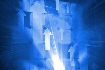 Futuristic shiny arrows and squares