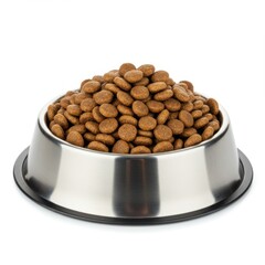 Bowl full of pet food nutrition for dogs and cats animal feeding
