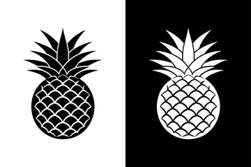Obraz premium Flat Pineapple Fruit Icon. Trendy Tropical Design in Vector Format
