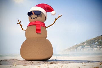 Fototapeta premium Festive sandman on the beach