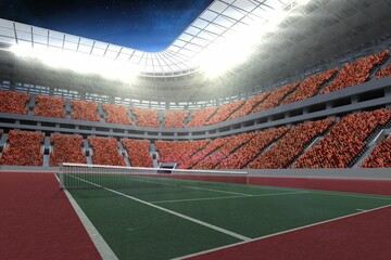 Tennis field on the night