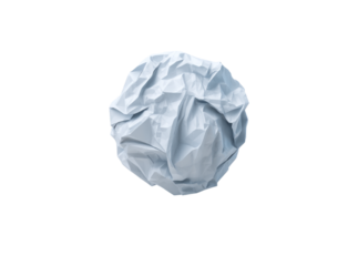 Crumpled paper ball isolated on black background abstract texture, On Transparent Background, Png