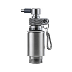 Brushed Metal Carabiner-Attached Cylinder with