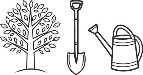 Tree Planting and Forest Protection Design Featuring Green Nature Themes. Artistic Tree Planting and Forest Protection Design Highlighting Environmental Care. Modern Tree Planting and Forest