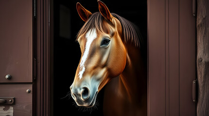 Close Up of American Quarter Horse at Rustic Farm