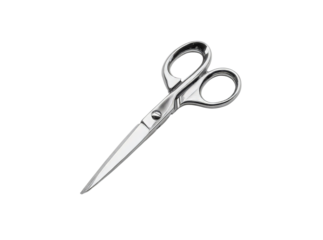 Sharp stainless steel scissors isolated on black background, On Transparent Background, Png