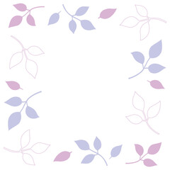 Violet Autumn Leaves Square Frame Background Elegant Botanical Design